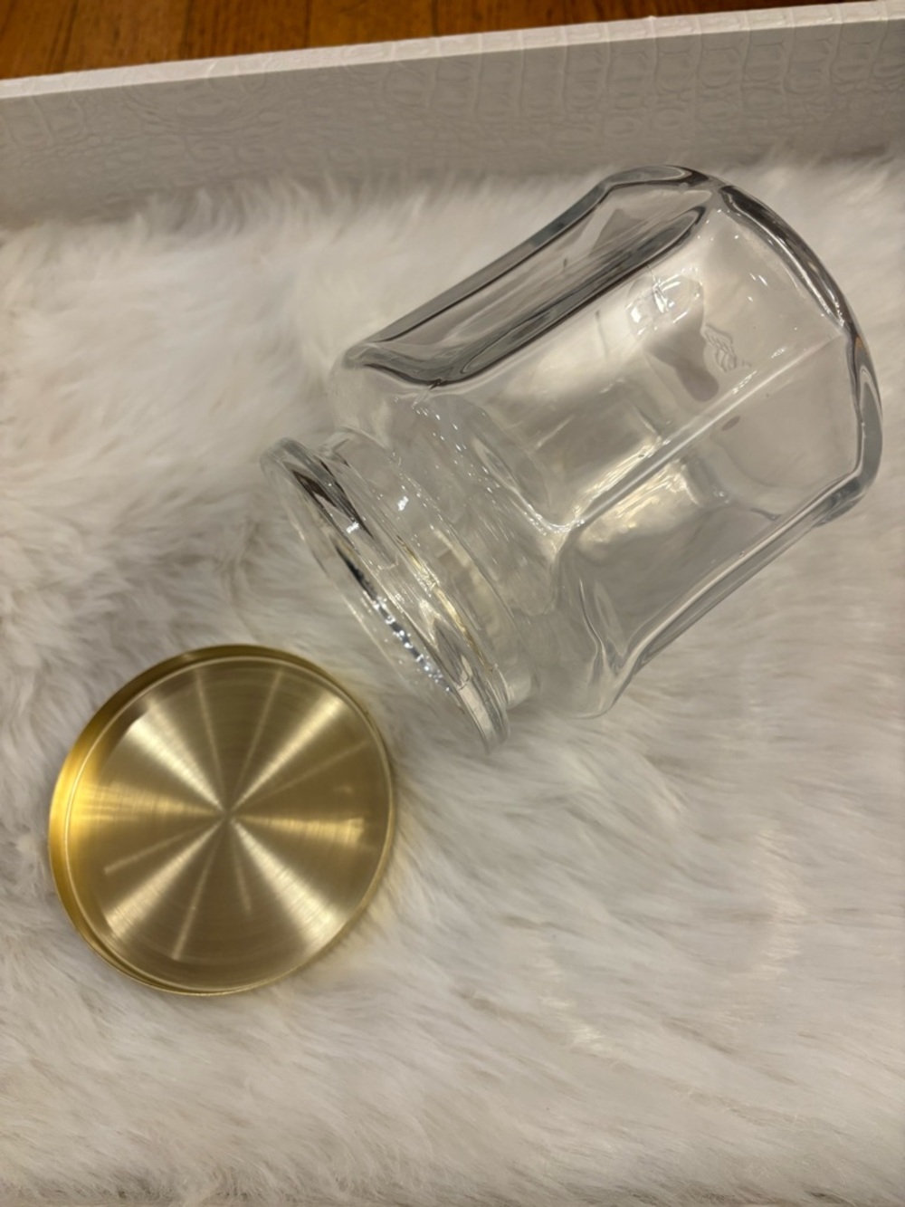 Hearth & Hand Glass Storage Jar with Gold Lid - Picture 3 of 4